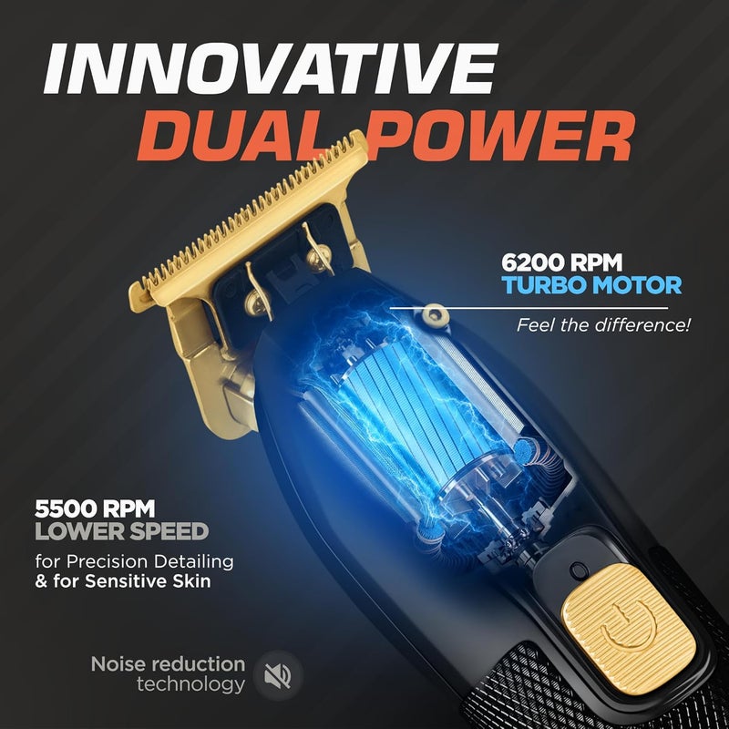 Fagaci Men's Hair Trimmer - Turbo Power with Precise Cutting, Adjusted Zero Gap Blades for Clean and Fine Cuts - Image 2